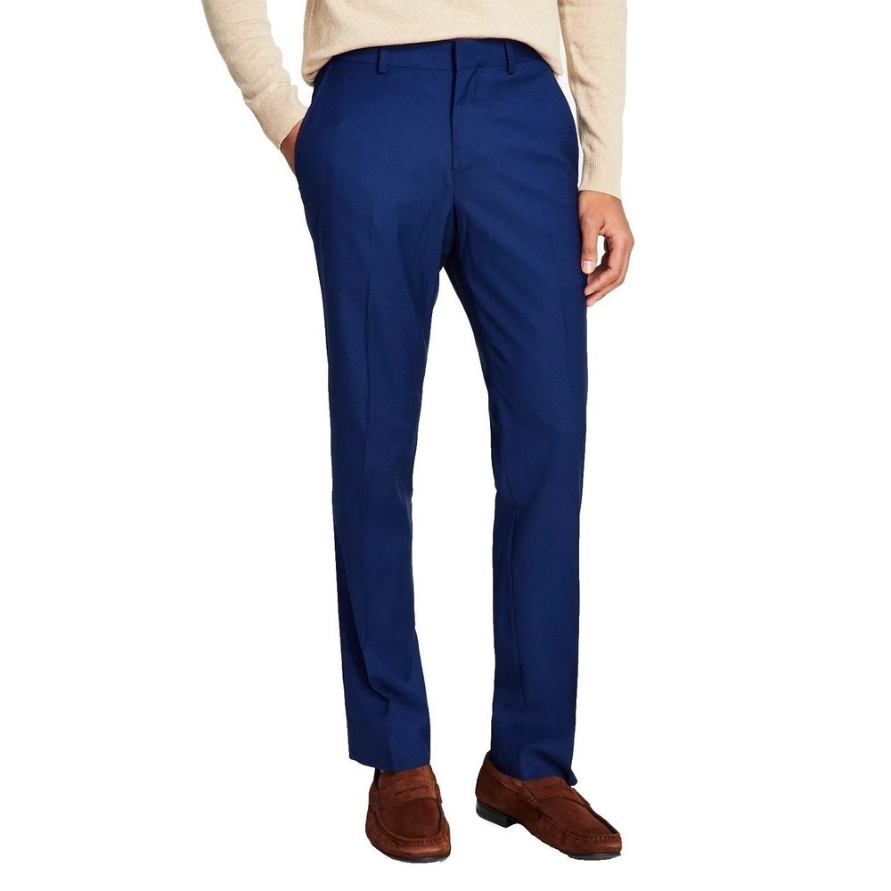 NEW Kenneth Cole Reaction Men's 36X34 Techni Cole Performance Dress Pants Blue